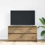 vidaXL TV-Schrank Artisan-Eiche, Holzwerkstoff, 100x35x54 cm mit 2 Schubladen