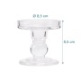 Transparentes Relaxdays Kerzenhalter 2er Set aus Glas, 8,5 cm hoch, für Stab- und Stumpenkerzen.