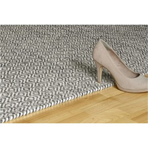 MeGusta Kurzflor Teppich Clara Graphit Wolle 120x170 cm mit Muster und Schuh