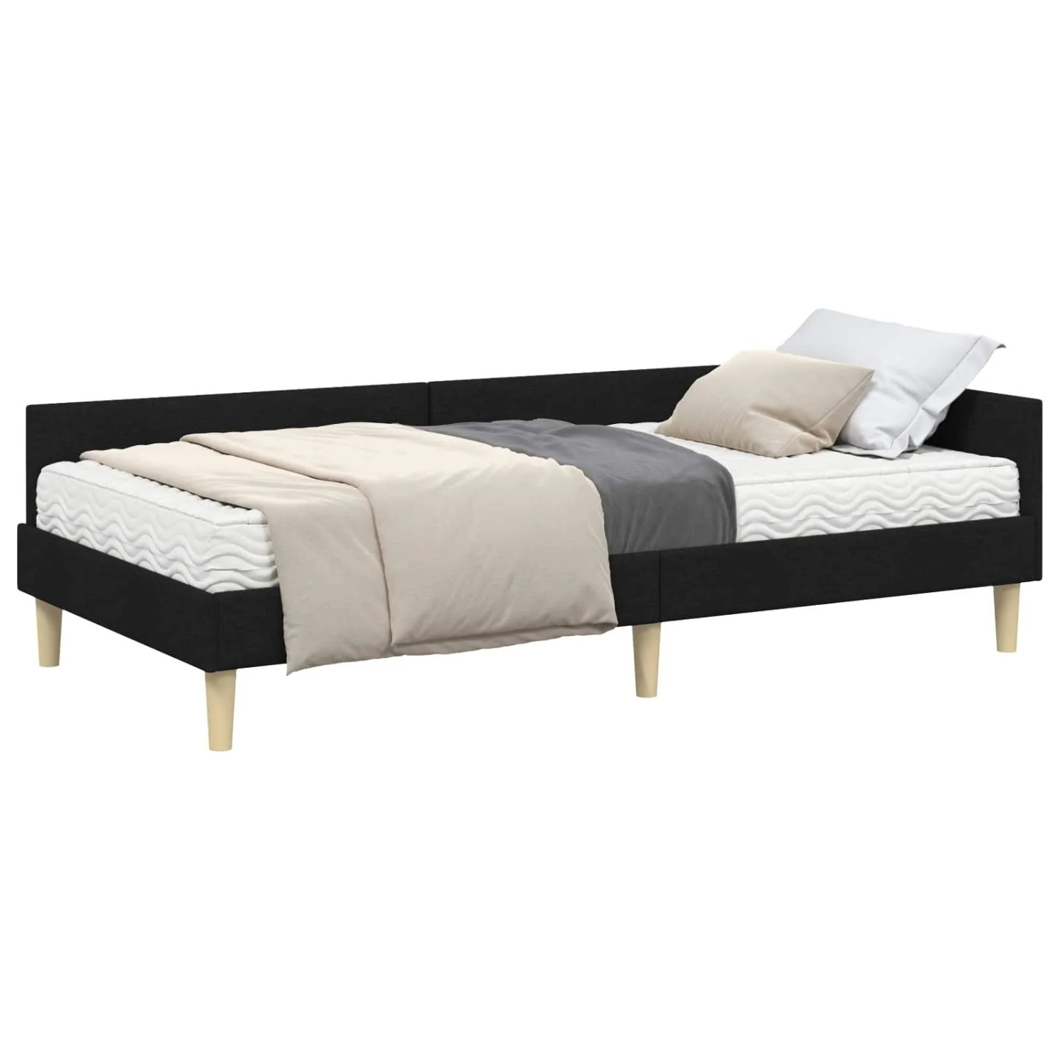 vidaXL Eckbettgestell mit Matratze 2-Tlg Grün Stoff 3393663 günstig online kaufen