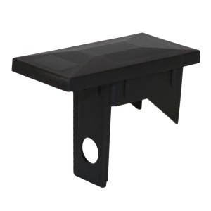 Anthrazitfarbene Pfostenkappe mit Überstand für Zaunpfosten, Kunststoff, 55x60 cm.