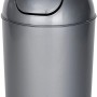 Wenko Schwingdeckeleimer Economic, grau, aus Kunststoff, ideal für Bad und WC.