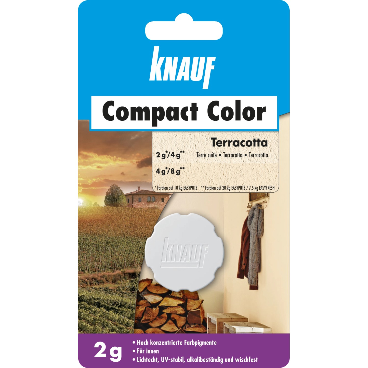 Knauf Compact Color Terracotta 2g, Farbpigment für Putz, für Innen- & Außenbereich.