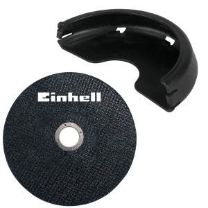 Einhell Axxio 18/150: Trennscheibe und Schutzhaube für Akku-Winkelschleifer.