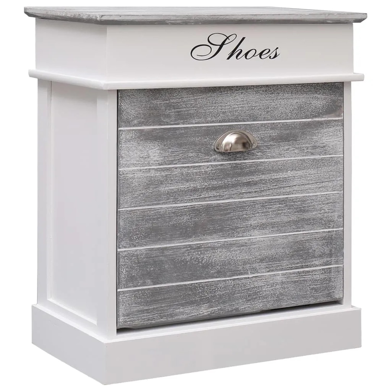 vidaXL Schuhschrank Grau 50 x 28 x 58 cm Paulownia Holz 284081