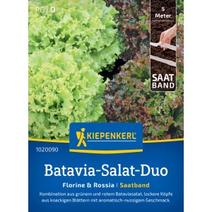 Kiepenkerl Batavia-Salat Duo Florine & Rossia als Saatband: Grüner und roter Salat.
