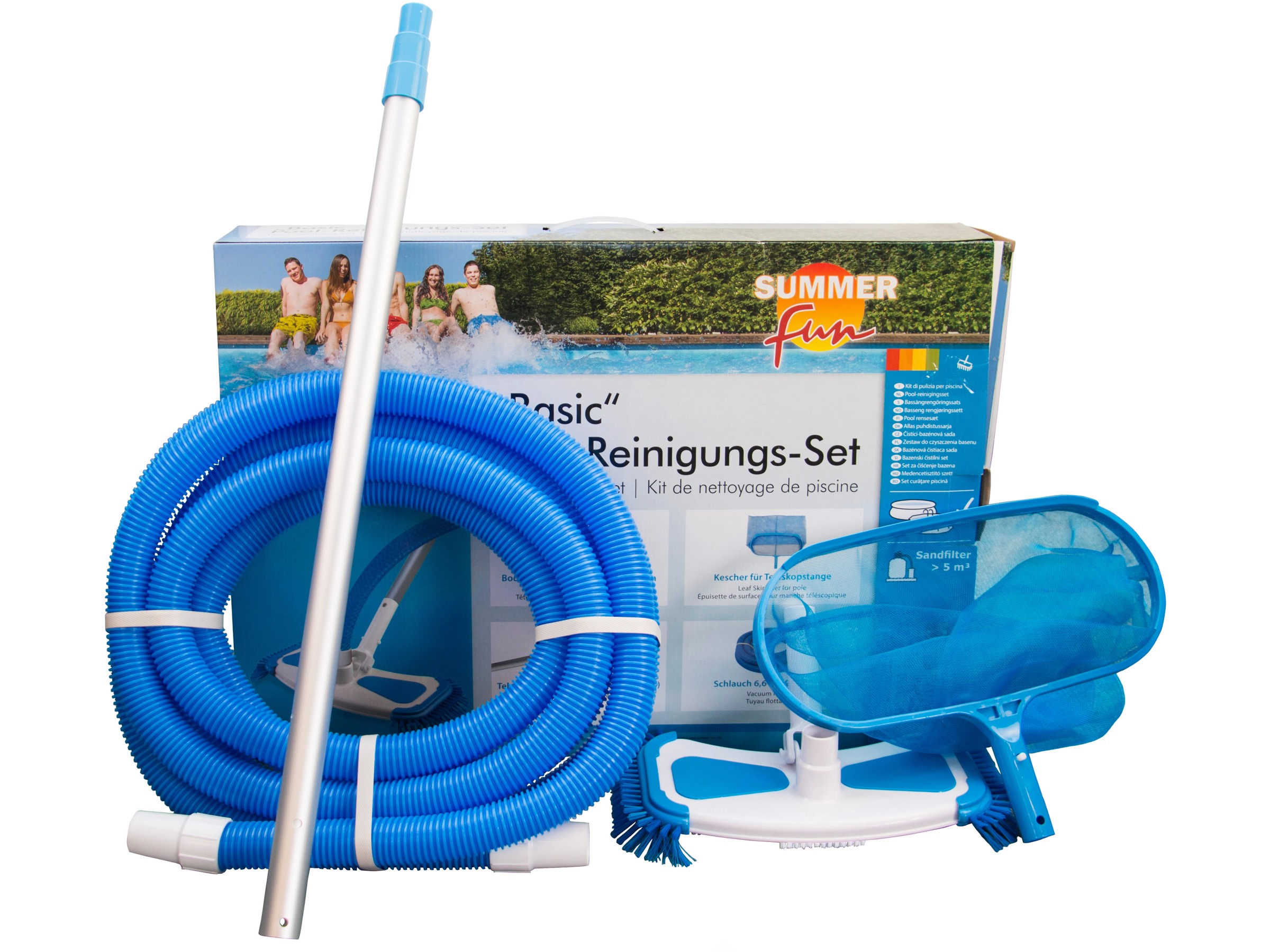 Sepetrel Deluxe Pool-Reinigungsset – Mit Laubkescher, Skimmernetz, Bürstenkopf 44,5 Cm & Handbürste