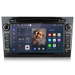 Schwarzes Junsun Autoradio für Opel Corsa/Astra/Meriva. 7-Zoll Touchscreen mit Navigation, Musik und Apps. Autoelektrik.