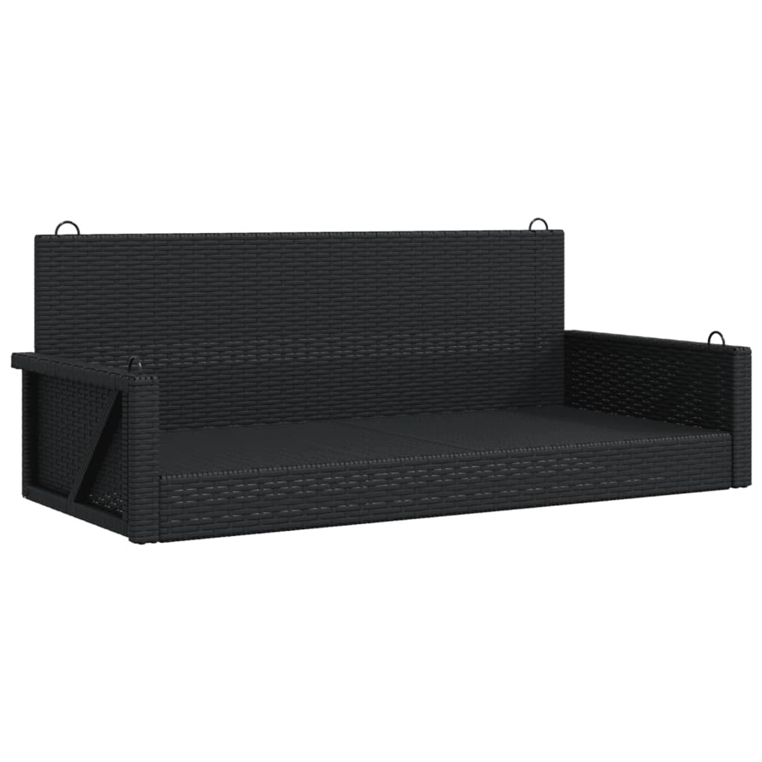 furnicato Hängebank Schwarz 119x56x48 cm Poly Rattan günstig online kaufen