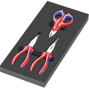 Wera Schaumstoffeinlage mit Knipex Zangen-Set (3-teilig) für Werkstattwagen.
