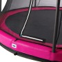 Detailaufnahme: Pinkes Salta Bodentrampolin Comfort Edition ø 251 cm mit Sicherheitsnetz.