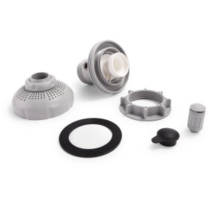 Intex Wasserbelebungs-Düsenset für Filteranlagen (7,2 - 9,2 m³/h), Einzelteile auf weißem Grund.