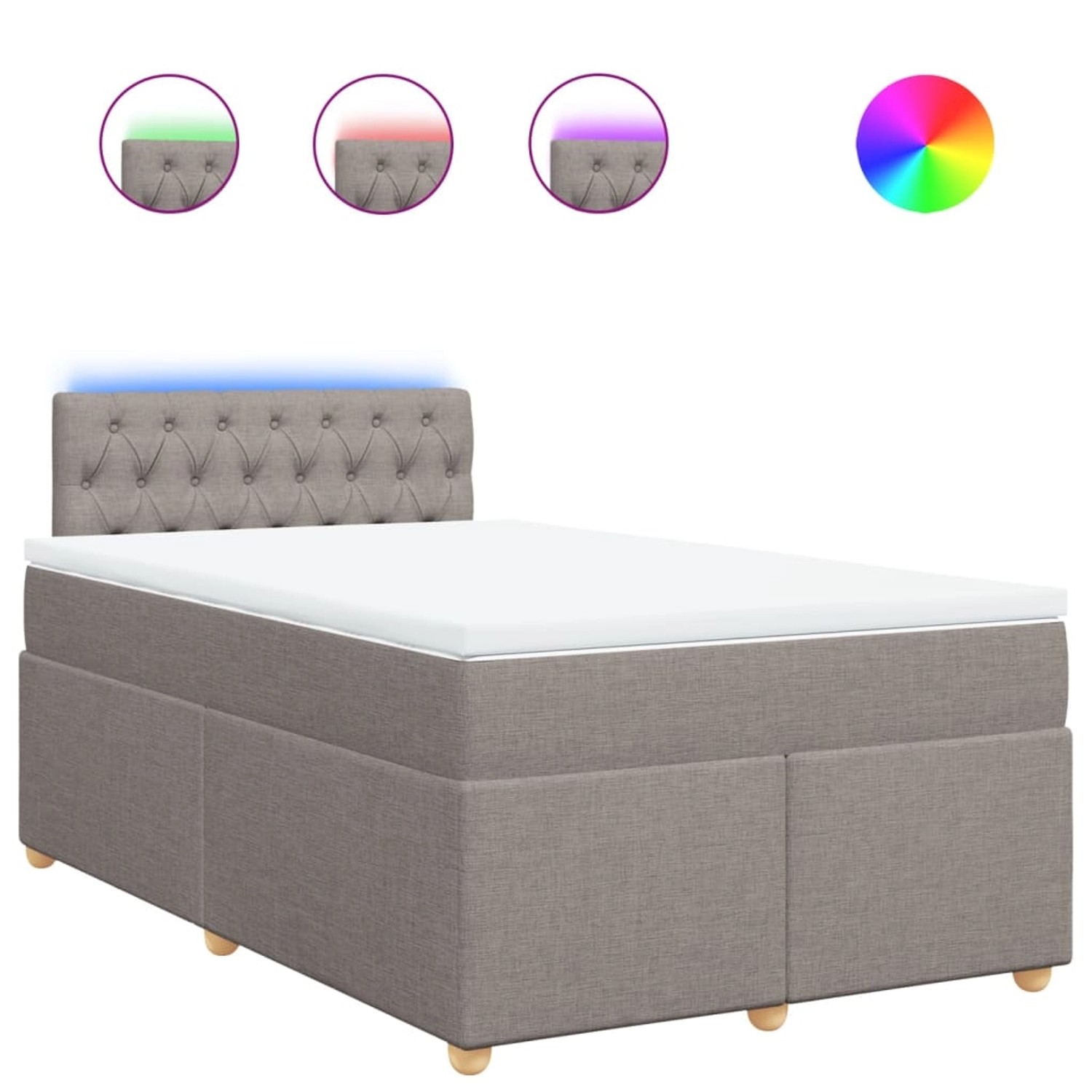 vidaXL Boxspringbett mit Matratze Taupe 120x190 cm Stoff 3288930 günstig online kaufen