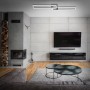 Dimmbare Brilo LED Deckenleuchte Frame, 110 cm, Chrom-Alu im Wohnzimmer.