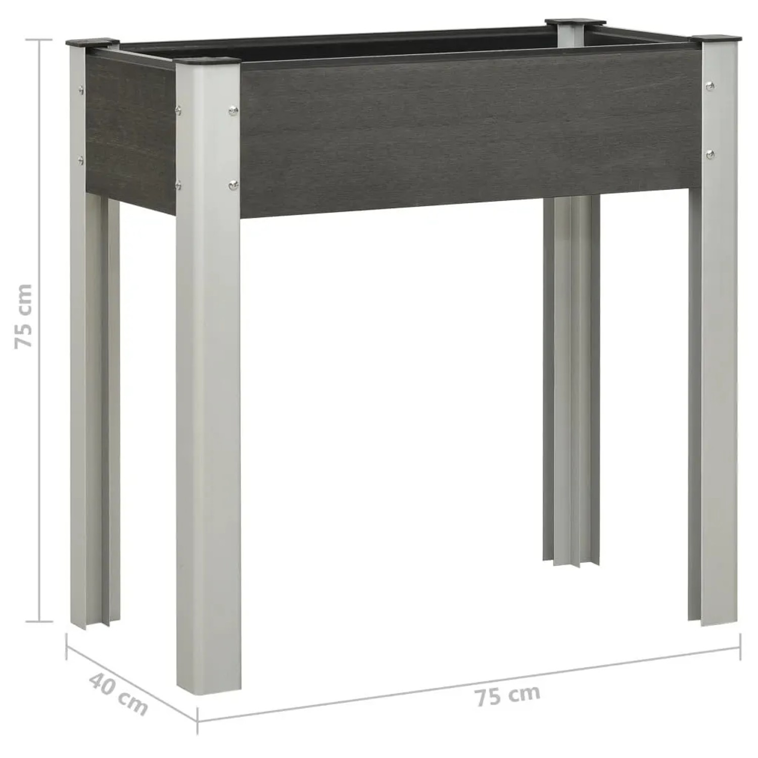furnicato Hochbeet WPC 75 x 40 x 75 cm Grau kaufen bei OBI