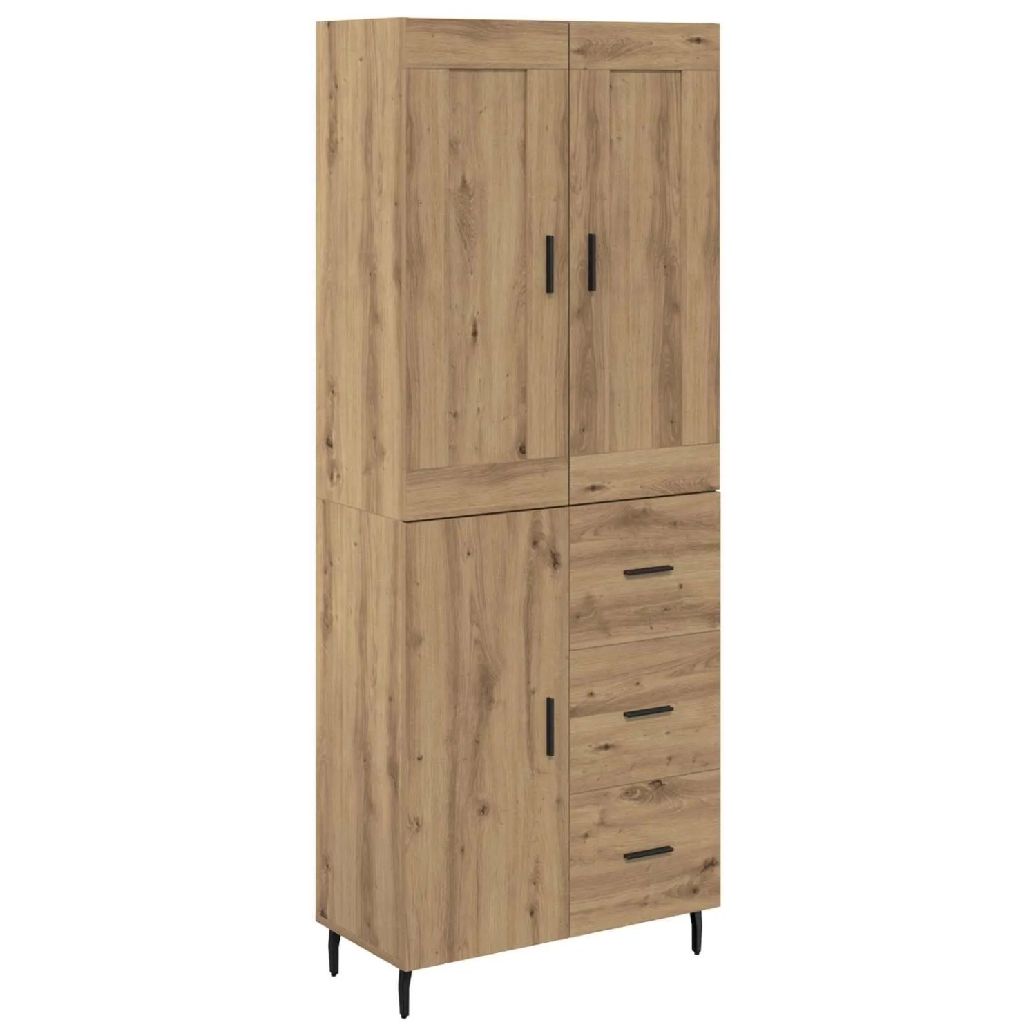 vidaXL Highboard 2-Tlg Artisan-Eiche Engineered Wood und Glas 3415939 günstig online kaufen