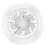 Weiße LED-Deckenleuchte Montero mit Ventilator, Ø 42 cm. Moderne Deckenlampe mit integriertem Ventilator.