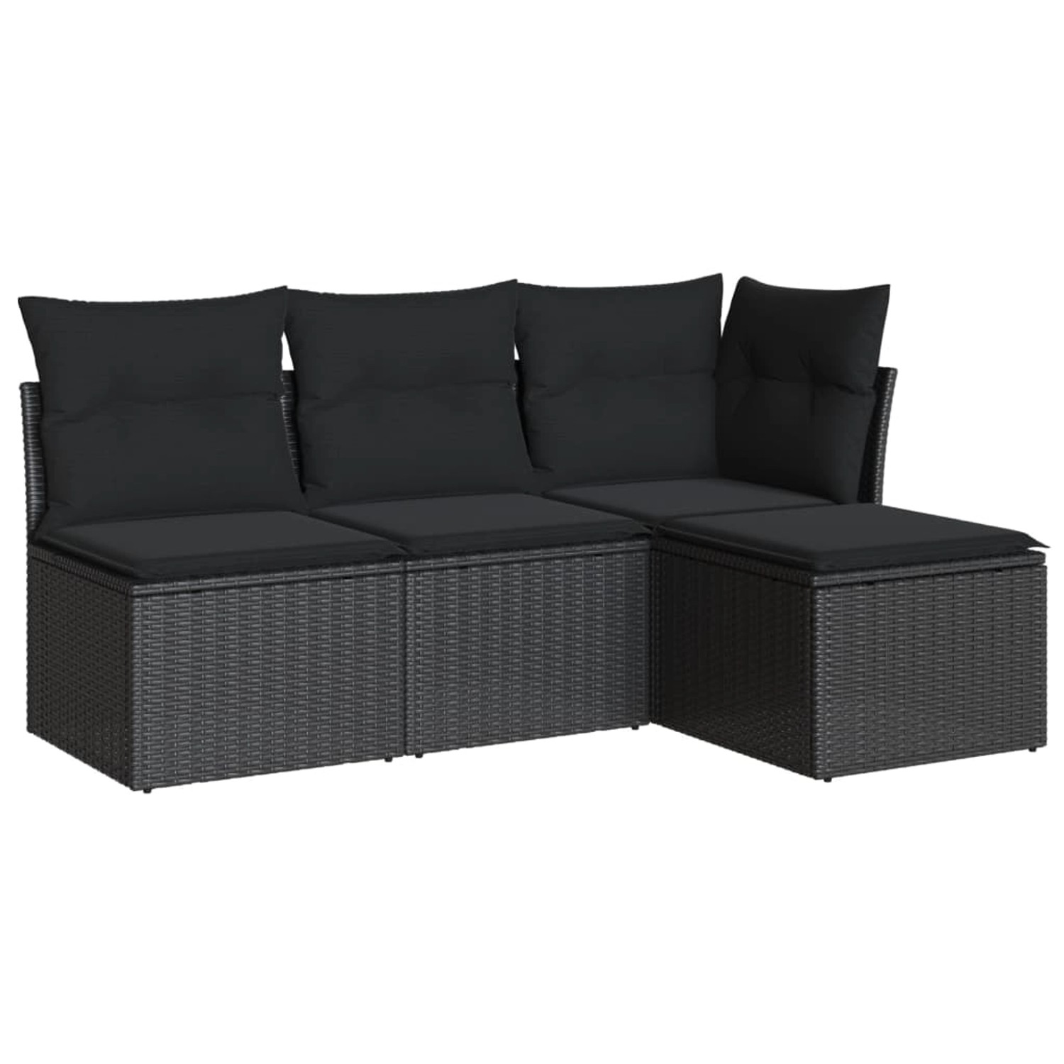 vidaXL 4-tlg Garten-Sofagarnitur mit Kissen Schwarz Poly Rattan Modell 27 günstig online kaufen