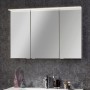 Fackelmann Spiegelschrank B.Perfekt, 100 cm, weiß, mit drei Spiegeltüren und Aufsatzleuchte.