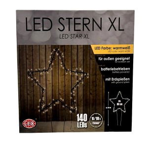 Mojawo XXL Weihnachtsstern Weihnachtsbeleuchtung Gartenstecker inkl. Netzteil 140 LEDS