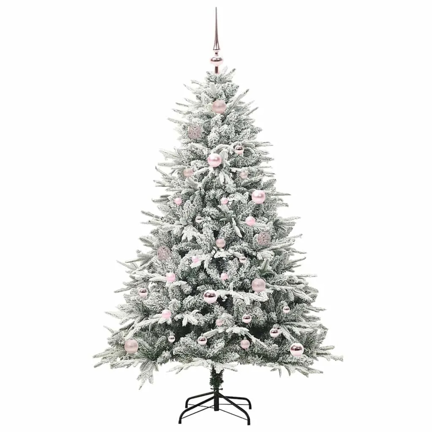 vidaXL Künstlicher Vorbeleuchteter Weihnachtsbaum mit Kugelset Grün 3395386
