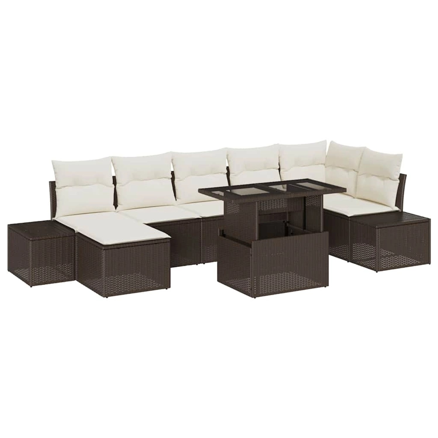 vidaXL 8-Teiliges Garten-Sofaset mit Kissen in Braun aus Poly Rattan 335796 günstig online kaufen