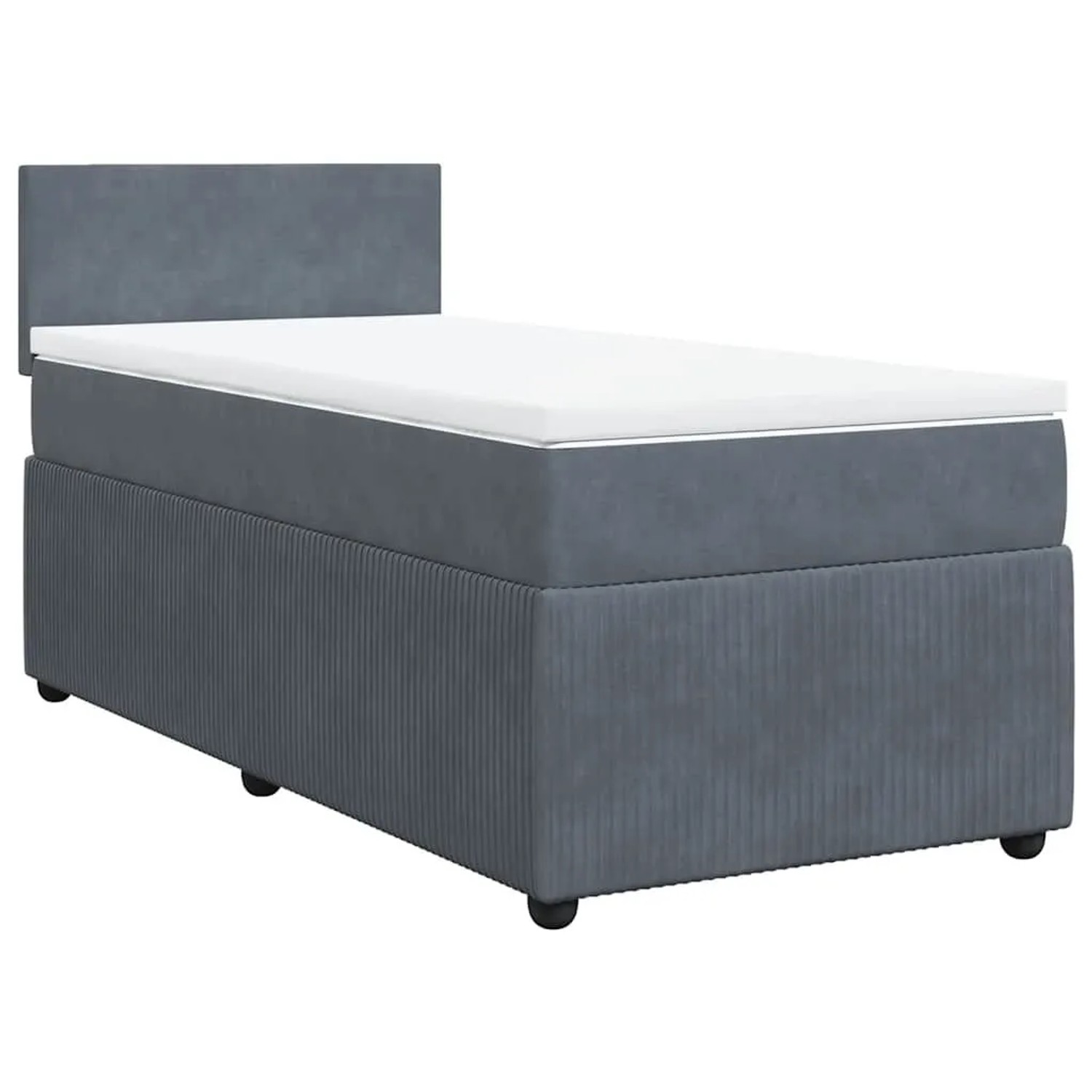 vidaXL Boxspringbett mit Matratze Dunkelgrau 90x200 cm Samt 3289933 günstig online kaufen