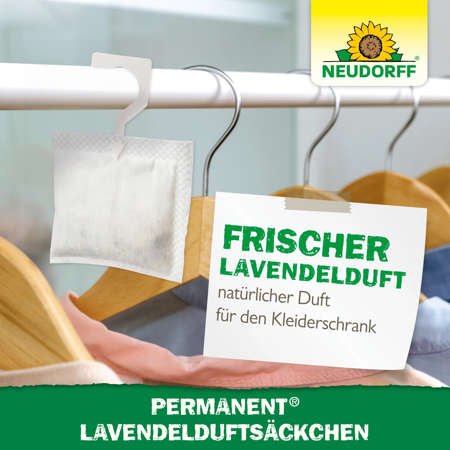 Neudorff Lavendelduftsäckchen Permanent (3 Stk.) im Kleiderschrank gegen Kleidermotten.