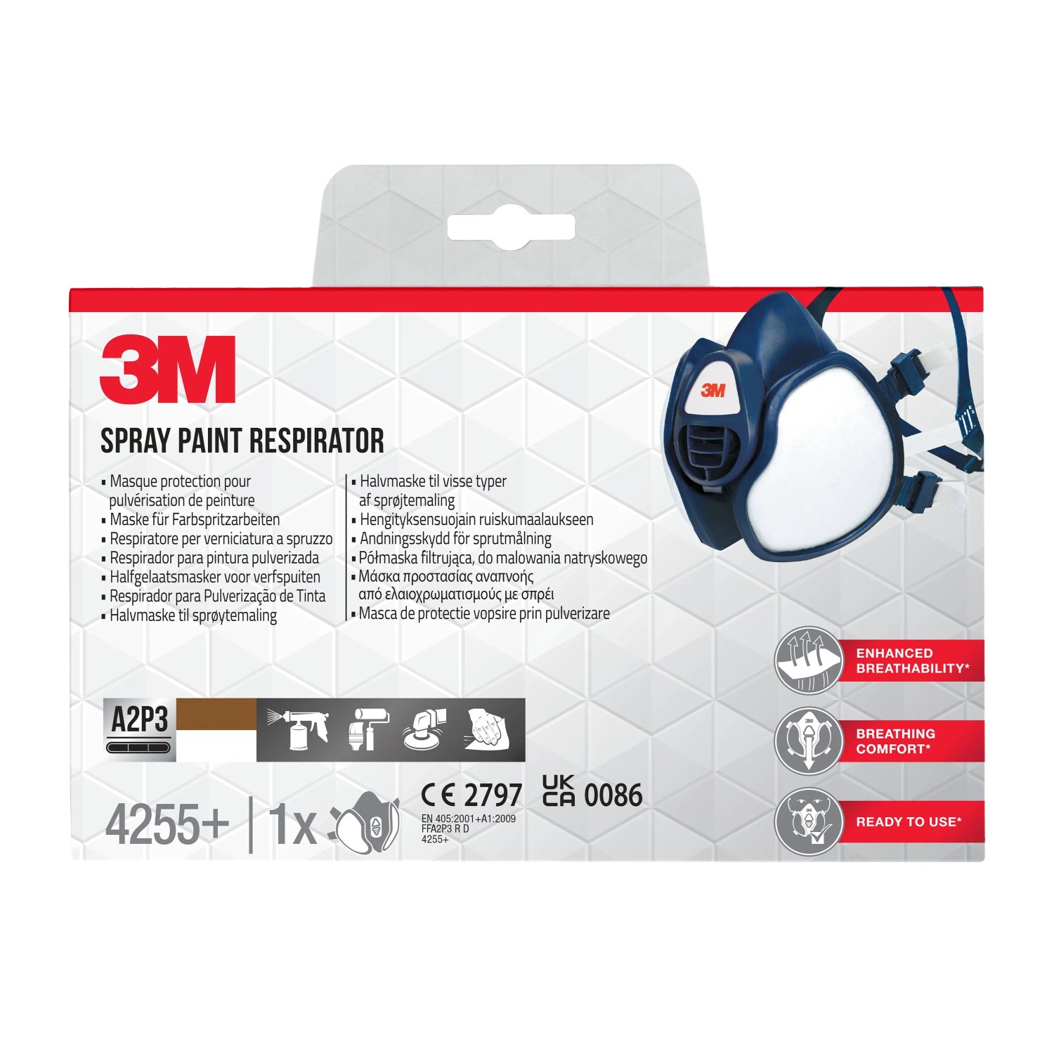 3M Atemschutzmaske inkl. Filter A2- und P3-Schutz Blau 1er-Pack