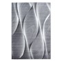 Moderner Kurzflorteppich Parma 9310 in Schwarz/Grau mit abstraktem Wellenmuster, 240x340 cm.