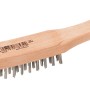 LUX Stahldrahtbürste mit Holzgriff, 4-reihig, zum Reinigen und Entrosten von Holz und Metall.