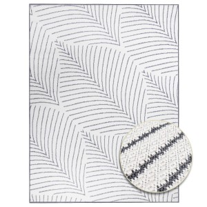 Primaflor In- & Outdoor Teppich Reverso Leaves Grau 80x140cm