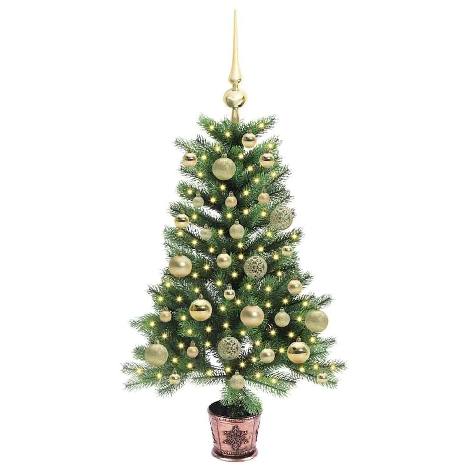 vidaXL Weihnachtsbaum mit 150 LEDs mit Ständer Grün 90 cm PE 3396304