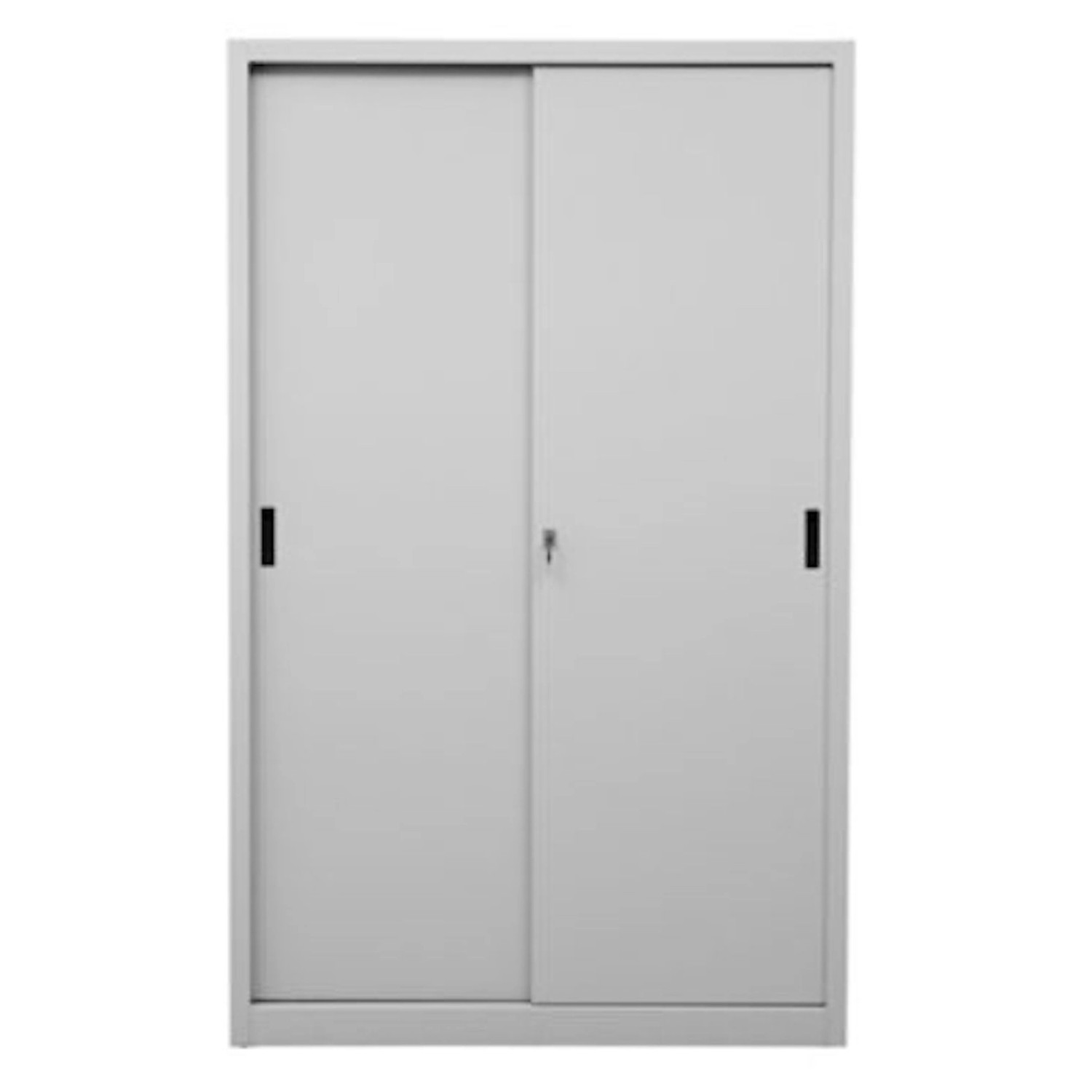 PROREGAL Schiebetürenschrank Mammut 5 Ordnerhöhen Metalltüren HxBxT 195 x 120 x 45 cm Grau