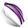 Weißer Toilettendeckel mit Absenkautomatik und violettem Element Motiv von Banjado.