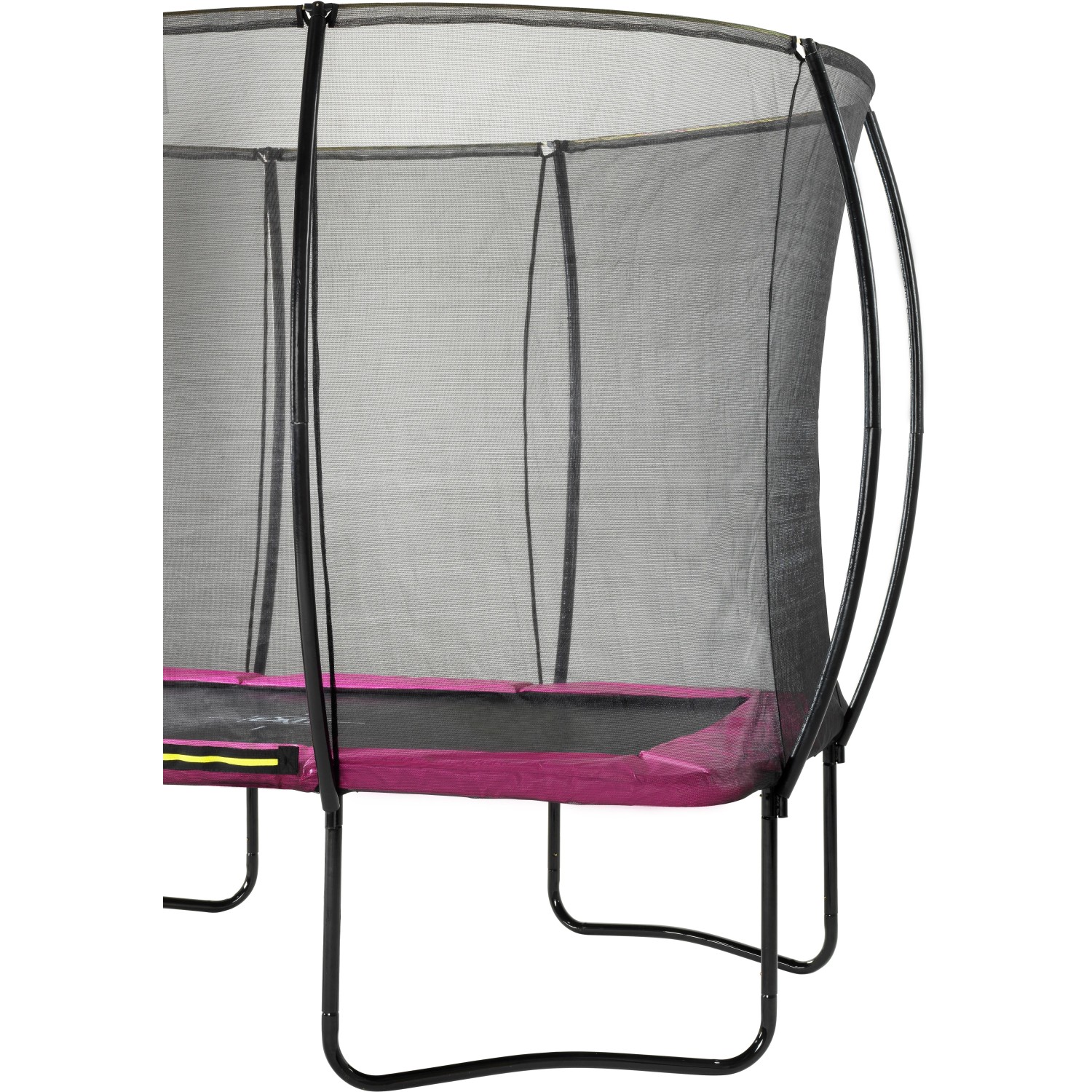 Rechteckiges EXIT Silhouette Gartentrampolin 244x366cm in Rosa mit Sicherheitsnetz.