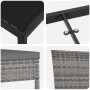 Detailansicht: vidaXL Garten Essgruppe, 7-tlg., grau, Poly Rattan, Tischplatte aus Glas, Stuhl mit Sitzkissen.