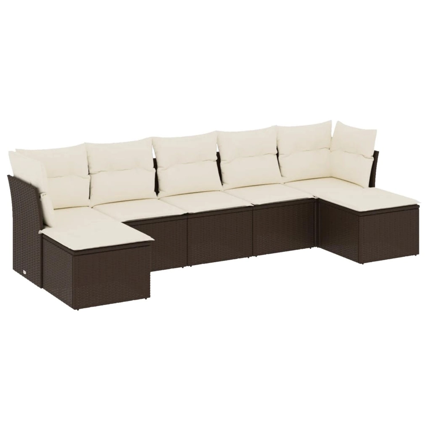 vidaXL 7-Tlg Garten-Sofagarnitur mit Kissen Braun Poly Rattan 3249872 günstig online kaufen