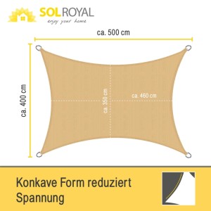 Sol Royal Sonnensegel Rechteckig 4x5m SolVision HS9 Sand