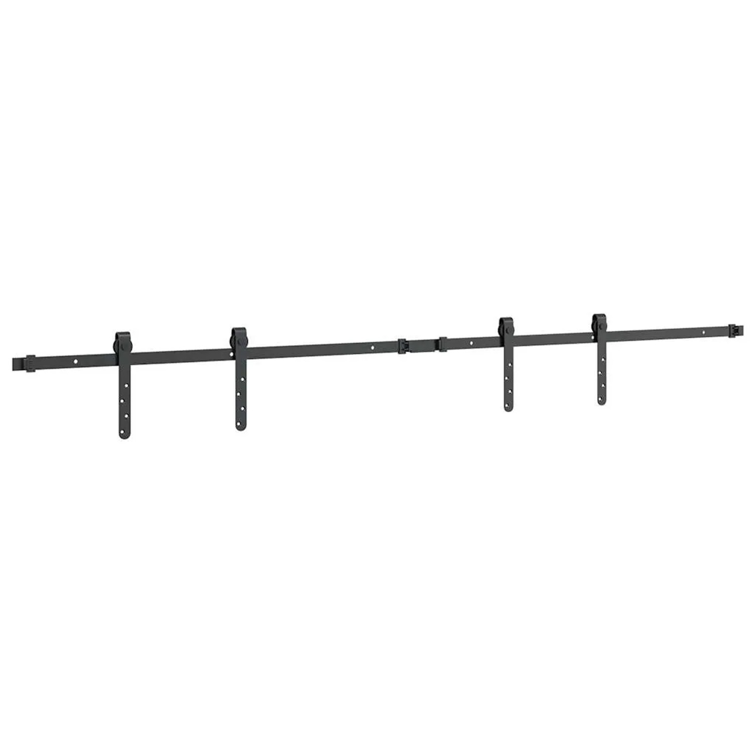 vidaXL Schiebetürbeschlag Set, 183 cm, Karbonstahl, für Schranktüren.