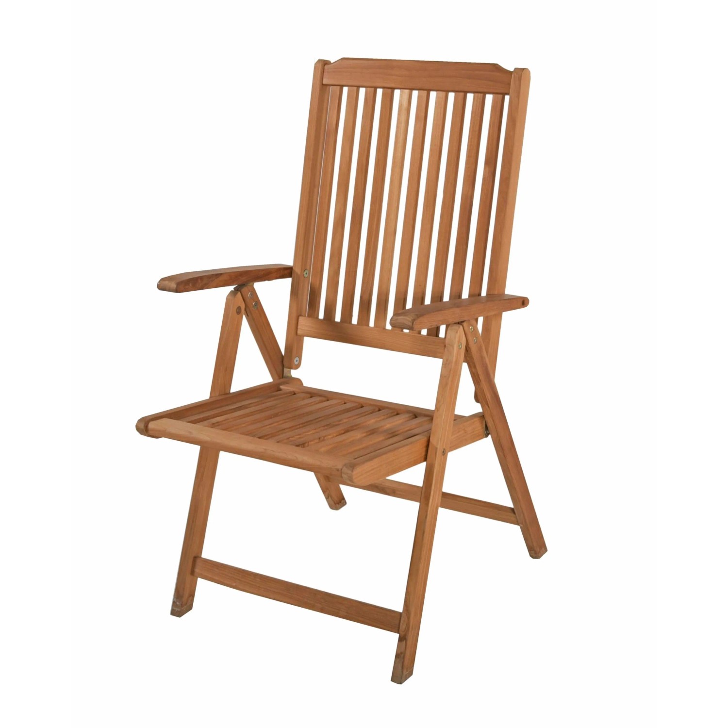 DELUKE Gartenstuhl MARA,Teak 5-fach Verstellbar Teak Dunkelbraun Hochlehner Wetterfest Terrassenstuhl Outdoor Essstühle