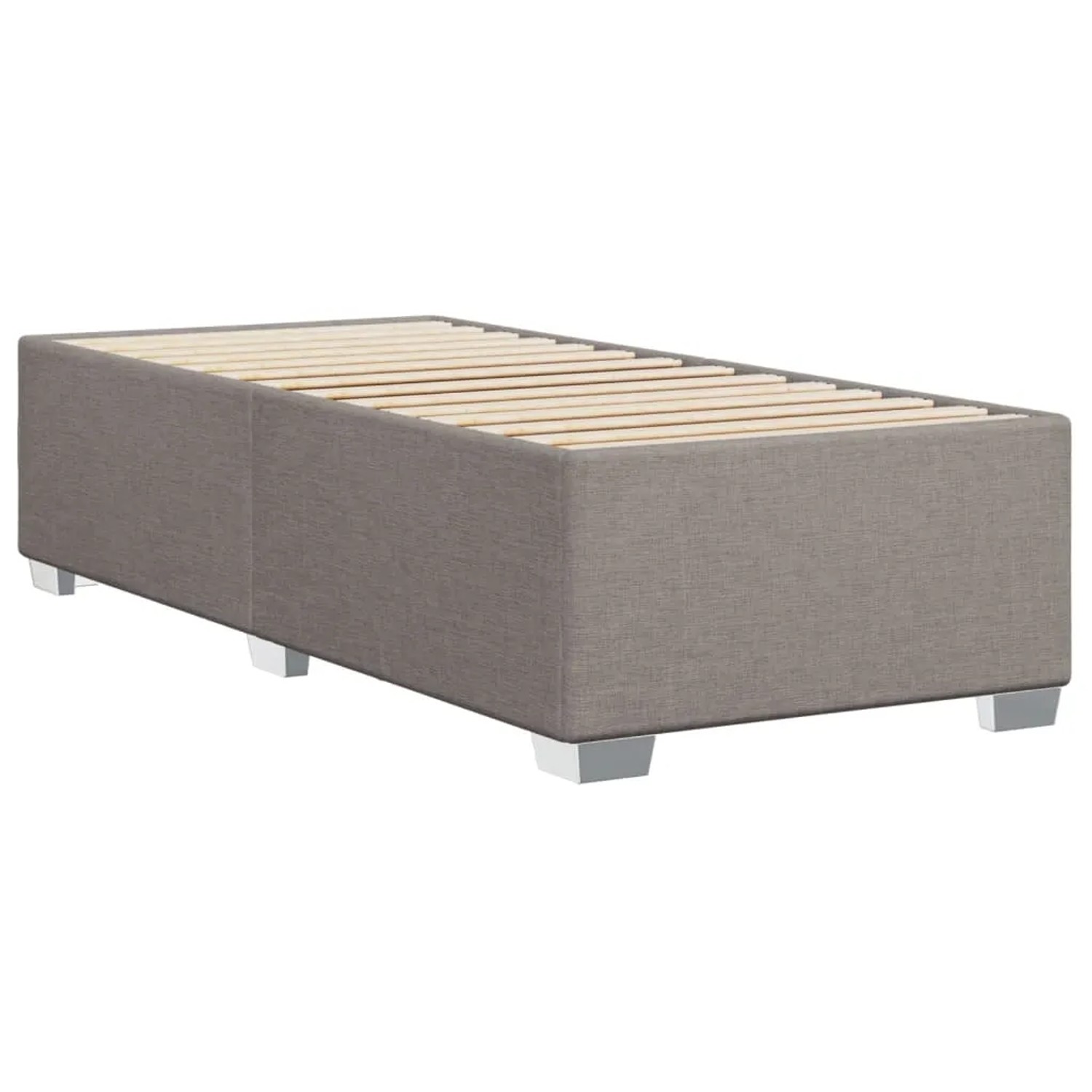 Boxspringbett Taupe 100x200 cm, Stoffbezug, ohne Matratze.