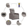 Elektrischer Massagesessel in Taupe mit Fernbedienung und Seitentasche.