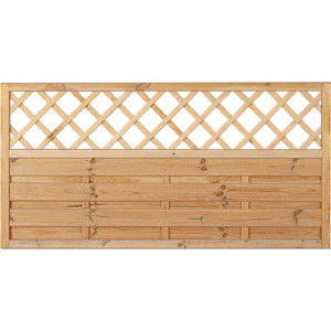 T&J Sichtschutzzaun Maxi-Massiv Ranki Grün, 180x90 cm, mit Rankgitter. Holz, kesseldruckimprägniert.