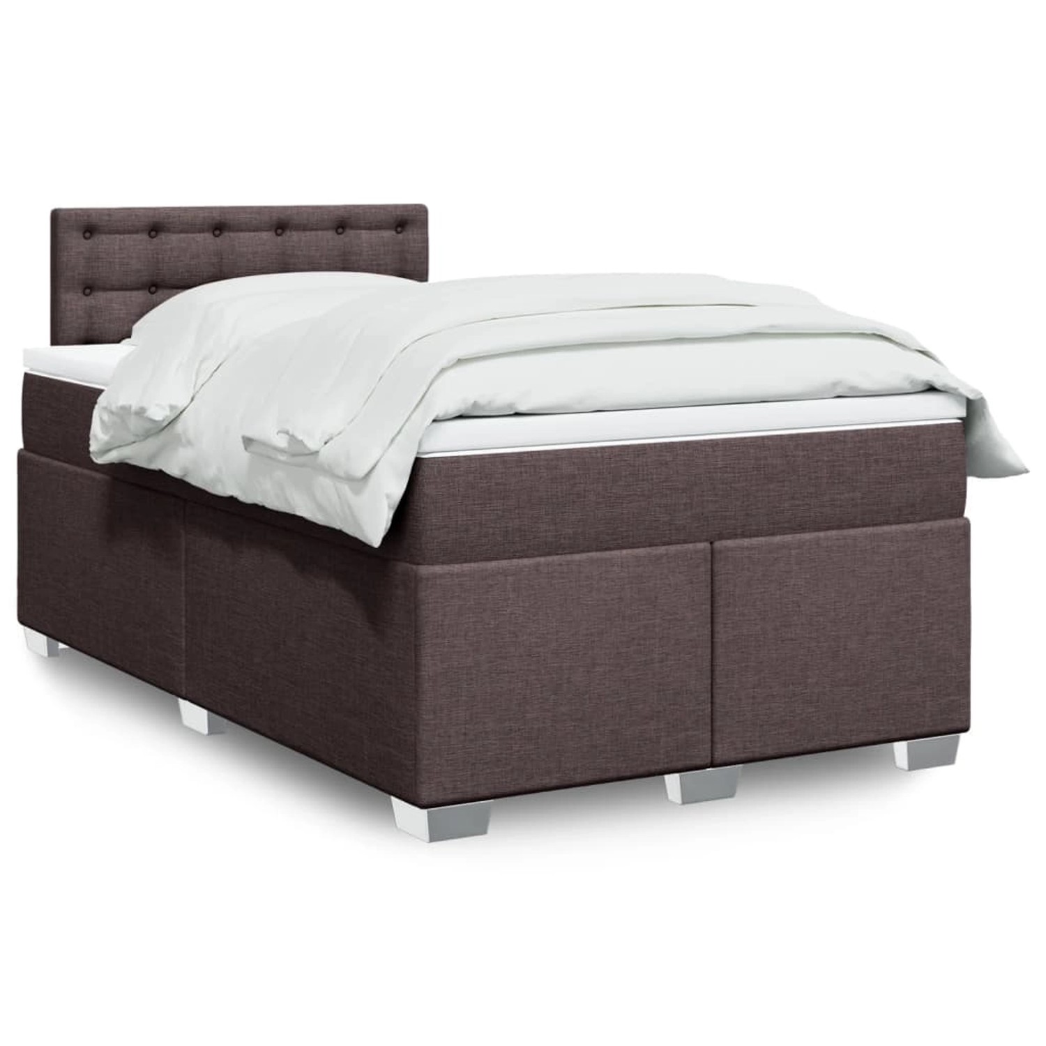 vidaXL Boxspringbett mit Matratze Dunkelbraun 120x200 cm Stoff 3288172 günstig online kaufen