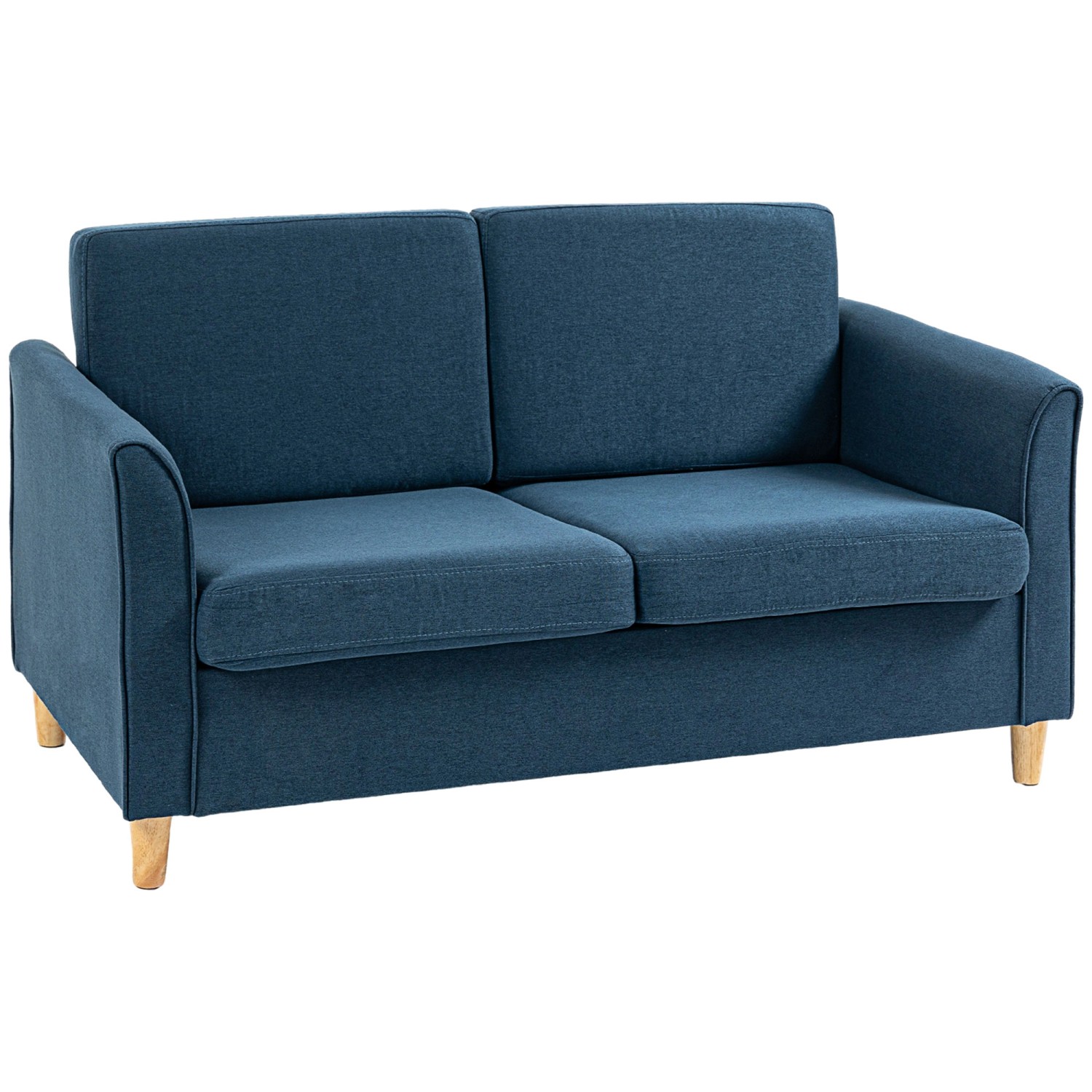 HOMCOM 2 Sitzer Sofa mit Holzbeine Leinenoptik im Modern-Stil günstig online kaufen