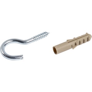 LUX Wäscheleinenhaken, verzinkt, mit Dübel, 4 Stück. Ideal zur Befestigung von Wäscheleinen.