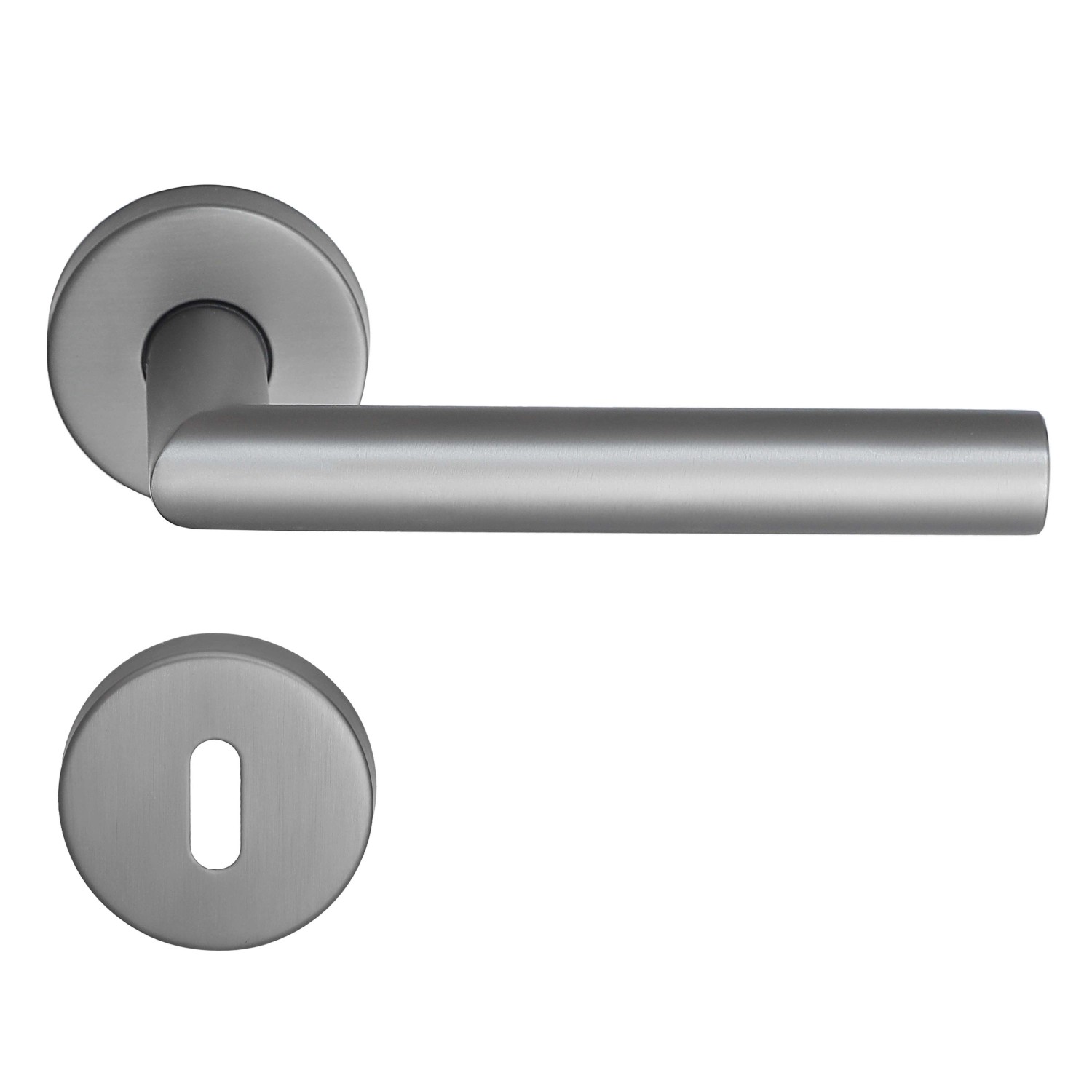 MeinTürgriff Drückergarnitur Toulouse Samtgrau Türdrücker Edelstahl Türgrif günstig online kaufen