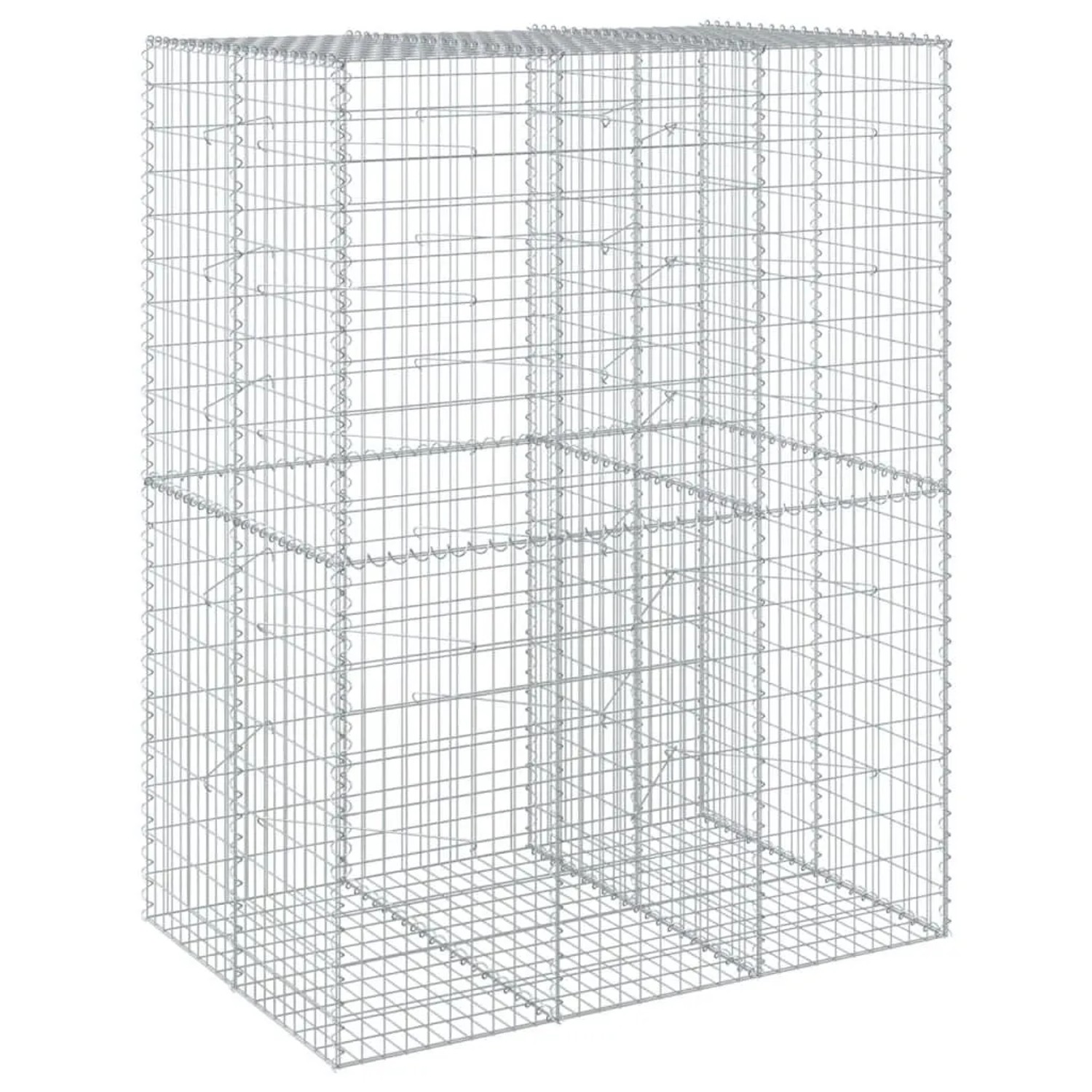 vidaXL Gabione mit Deckel 150x100x200 cm Verzinktes Eisen 3295226