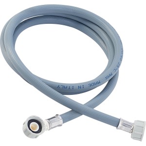 Grauer Zulaufschlauch, 2 m, für Waschmaschine und Spülmaschine mit G 3/4 Anschluss.